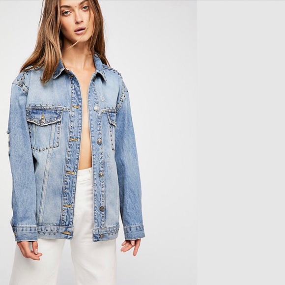 free people studded trucker jacket